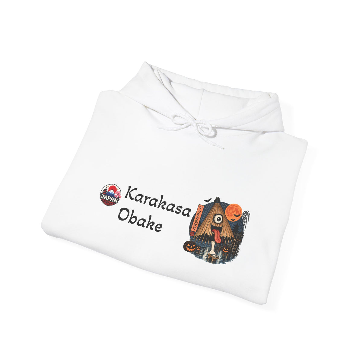 Karakasa Obake Halloween Ghost Illustration Hoodie | Japanese Yokai Hooded Sweatshirt